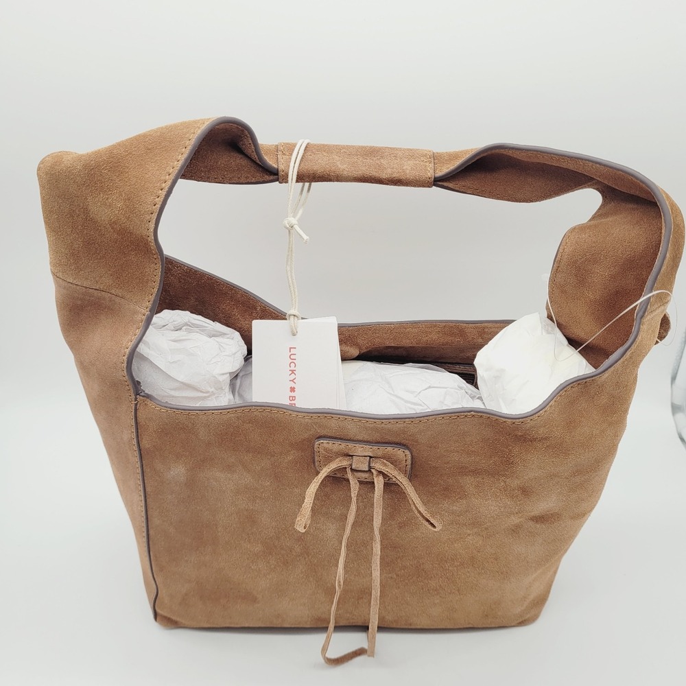 Lucky Brand Suede Bow Shoulder Bag – Honey Tan Medium Women's‎ Handbag - Picture 5 of 5